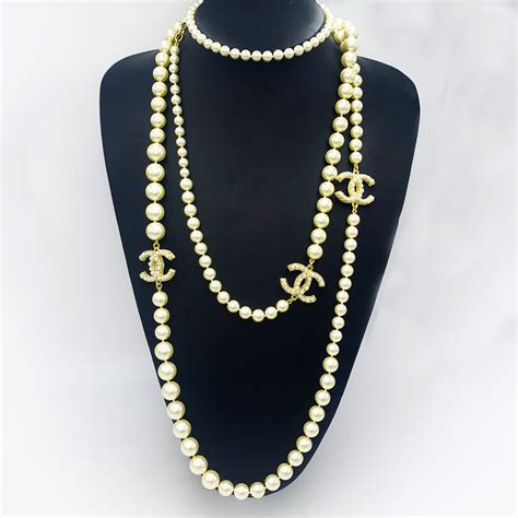 looks like long chanel c necklace|chanel pearl necklace price list.